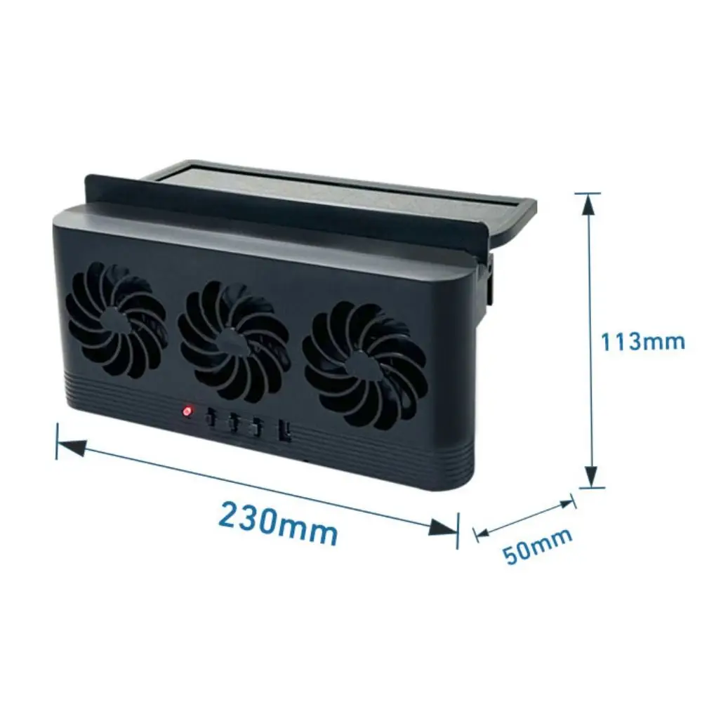 Durable 3 Head Solar Car Cooling Fan Air Vent Energy-saving Car Exhaust Fan ABS Radiator Car Window Fan Truck