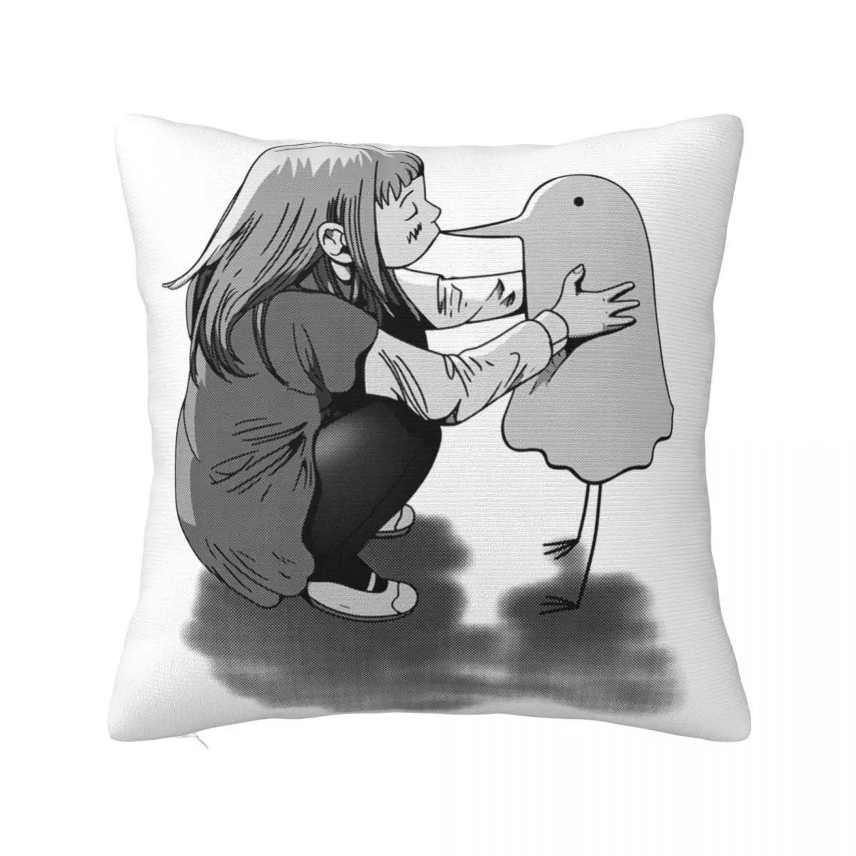 Goodnight Punpun Aiko Kiss Pillowcase Printed Polyester Cushion Cover Decorations Oyasumi PunPun Pillow Case Cover Zippered 18''