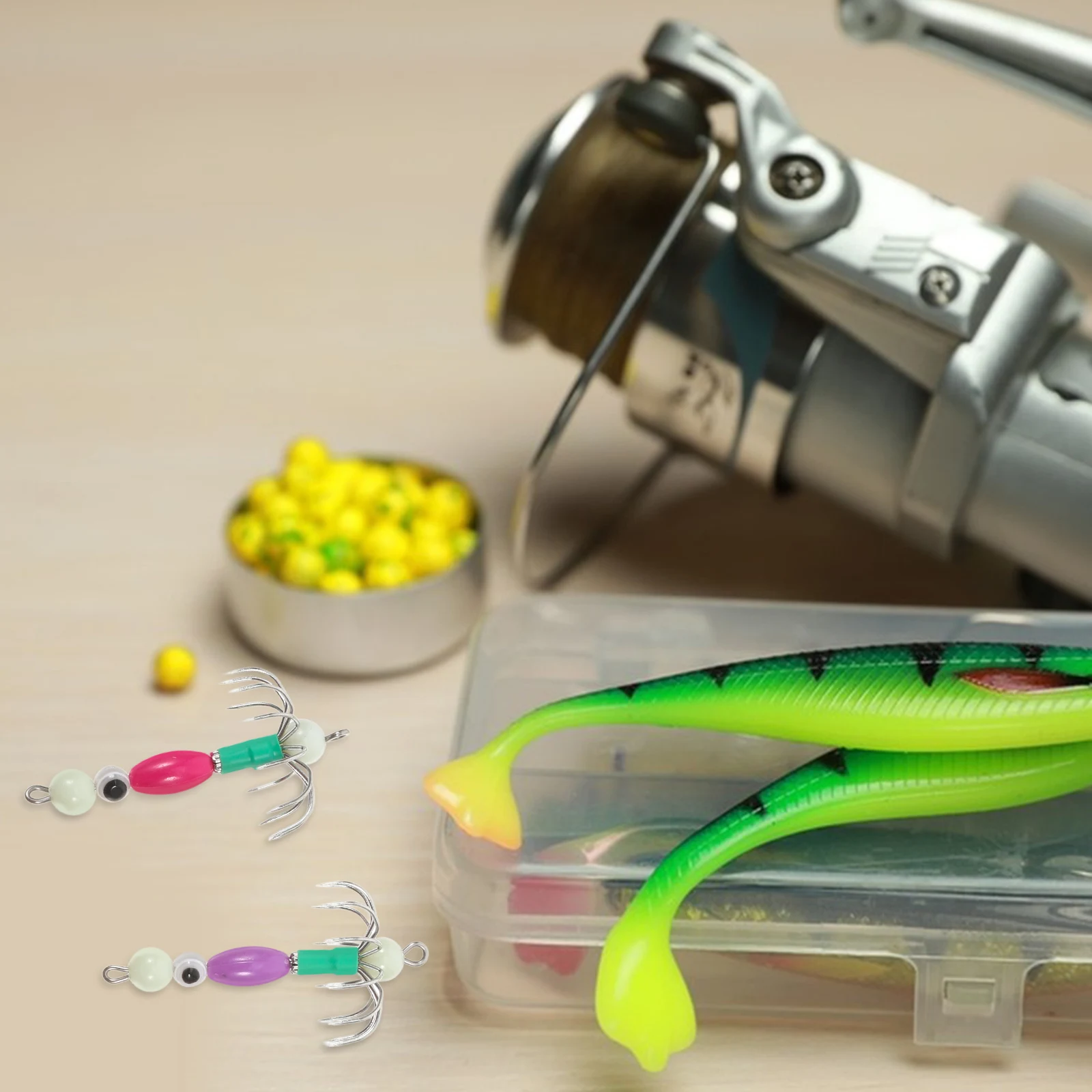 

10pcs Fishing Bait Glow Dark Hooks Gear Saltwater Catfish Bait Angling Accessory Lure Hook Replacement