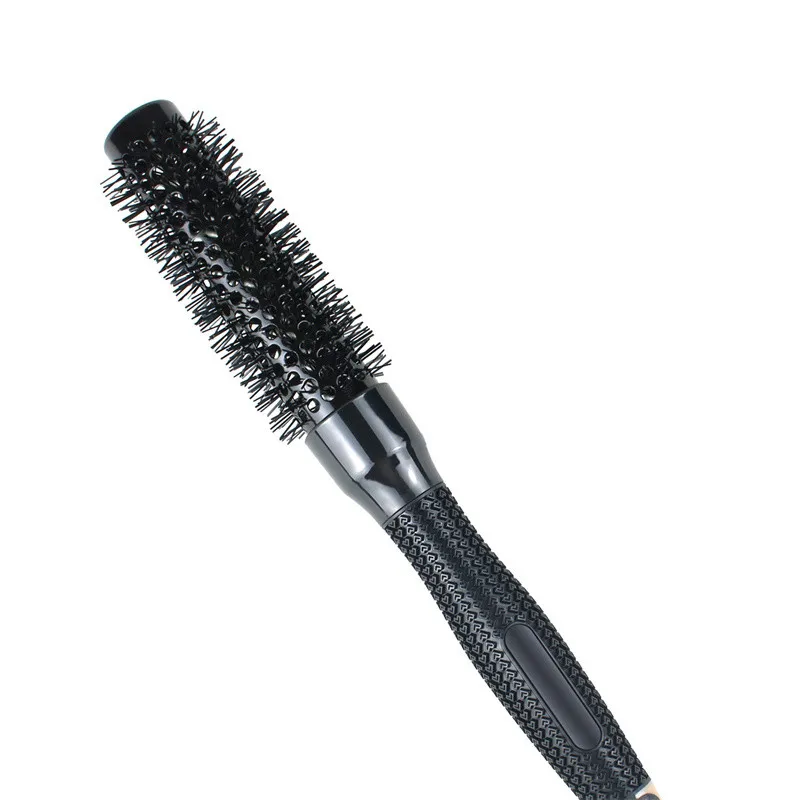 Professionelle 1/6-teilige Rundbürste mit Schwarzen Wildschweinborsten, Antistatische Friseur-Haarbürste für Salon-Styling – Detail 6