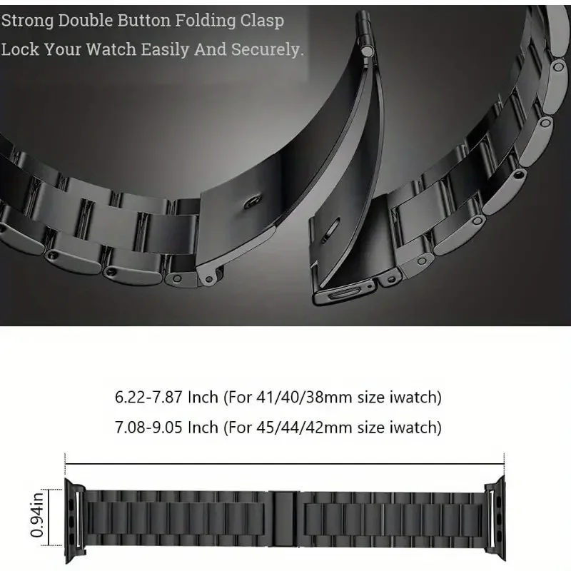 애플 워치 밴드용 금속 스트랩, 스테인레스 스틸 손목 밴드, 아이워치 시리즈 7, 6, 5, 3, SE, 8, 9, 울트라, 49mm, 44mm, 40mm, 45mm, 41mm, 42mm