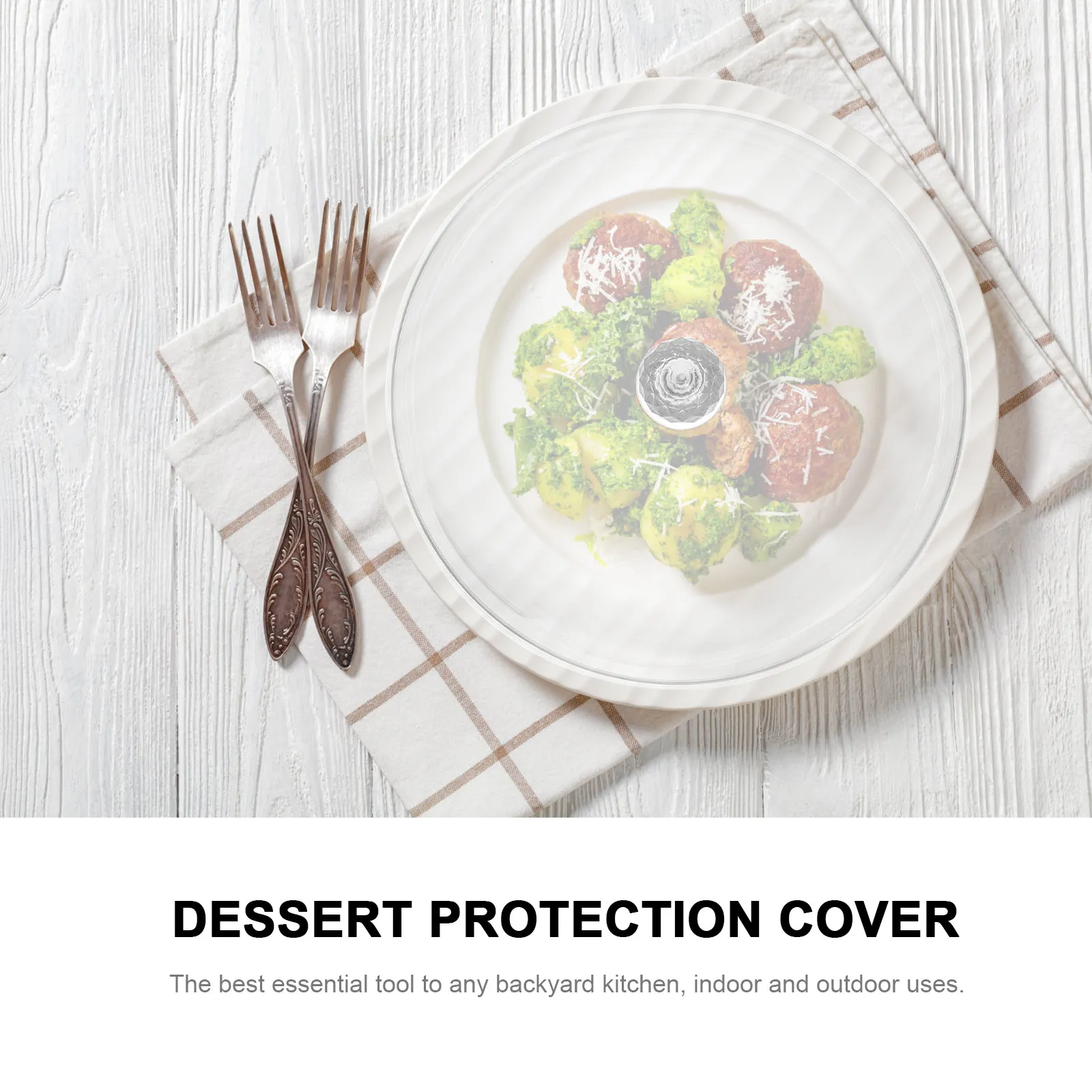 1Pcs Round PVC Food Tent Transparent Food Cover for Heat Retention Freshness Preservation Indoor Outdoor Use Home Restaurant