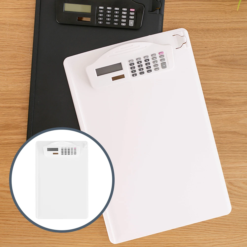 A4 Clipboard Paper Holder Plastic Writing Board Calculator Built-In File Folder Stationery Clip Hardboard For Office