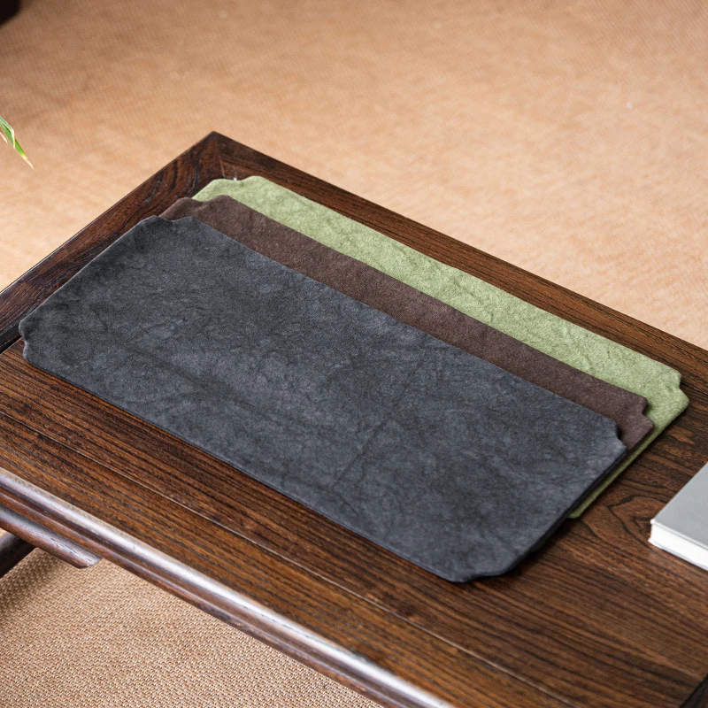 Canvas Small Tea Mat Waterproof Pad Dry Foam Mat Cotton Linen Zen Style Fabric Tea Coaster Table Runner