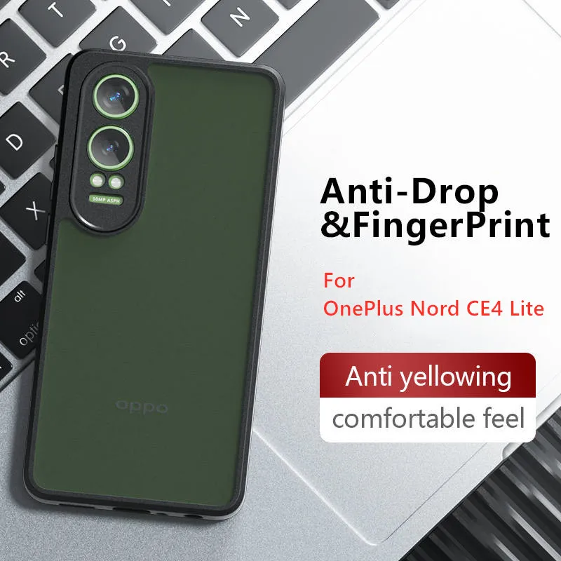 Dla OnePlus Nord CE4 Lite Case OnePlus Nord CE4 Lite pokrowiec 6.67 cal matowy Backplane miękkie TPU odporna na wstrząsy ochraniacz