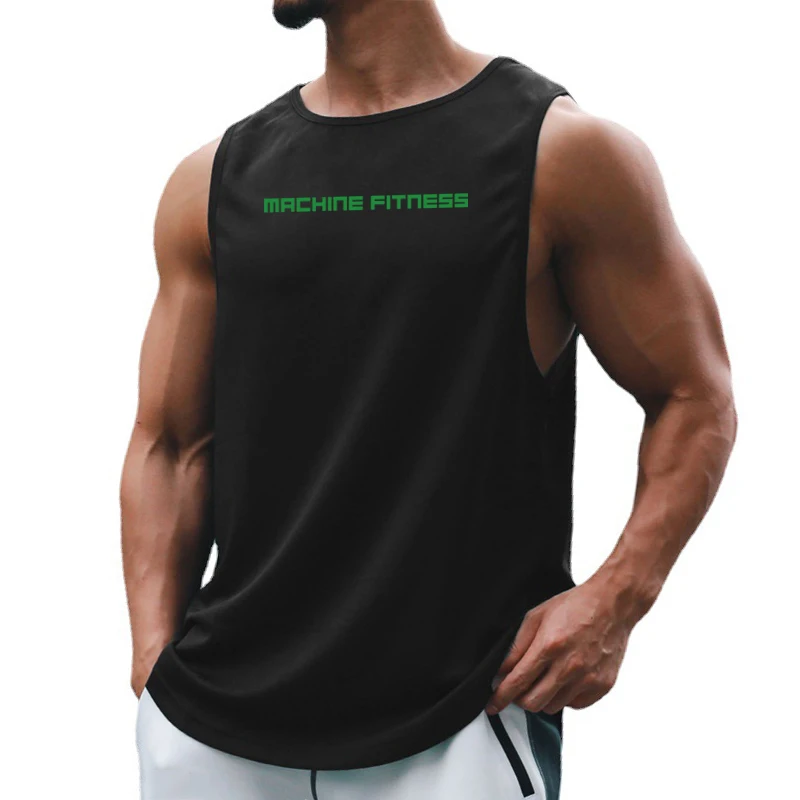 Mens Quick Dry Polyester Running Training Vest Sleeveless Singlet Gym Tank Top Breathable Sportswear Marathon Workout Activities