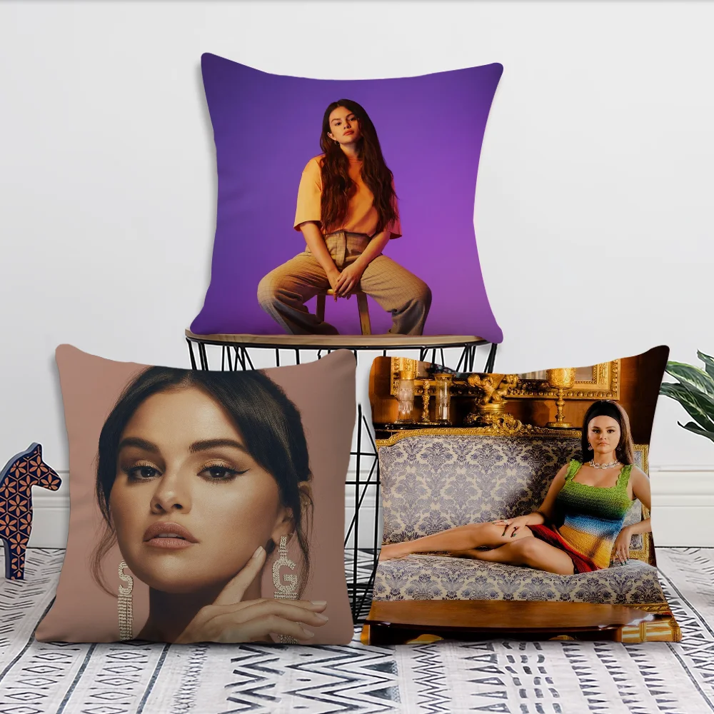 Hot Singer Selena Gomez Love On Pillow Case Sofa Living Room Bedroom Headboard Backrest Cushion Square Cushion Nap Time