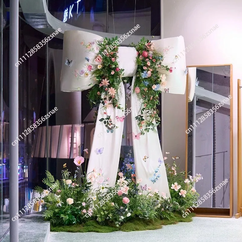 3D Butterfly Decor Ornament, Large Floor Artificial Greenery Landscape for Shopping Mall Internet-famous Photo Corner