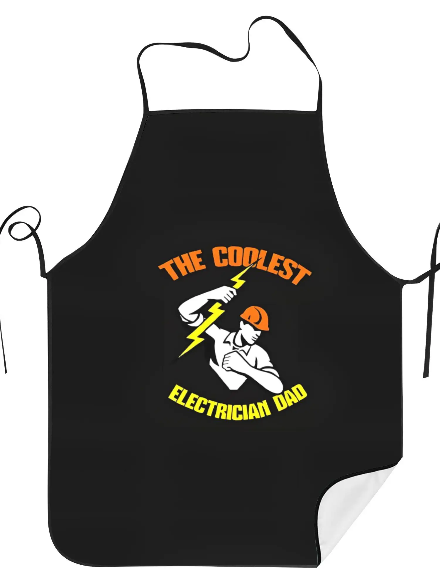 Funny Electrician Dad Apron, Coolest Worker Gift for Men Father Husband, Novelty BBQ Cooking Kitchen Bib, Repairman Joke Decor