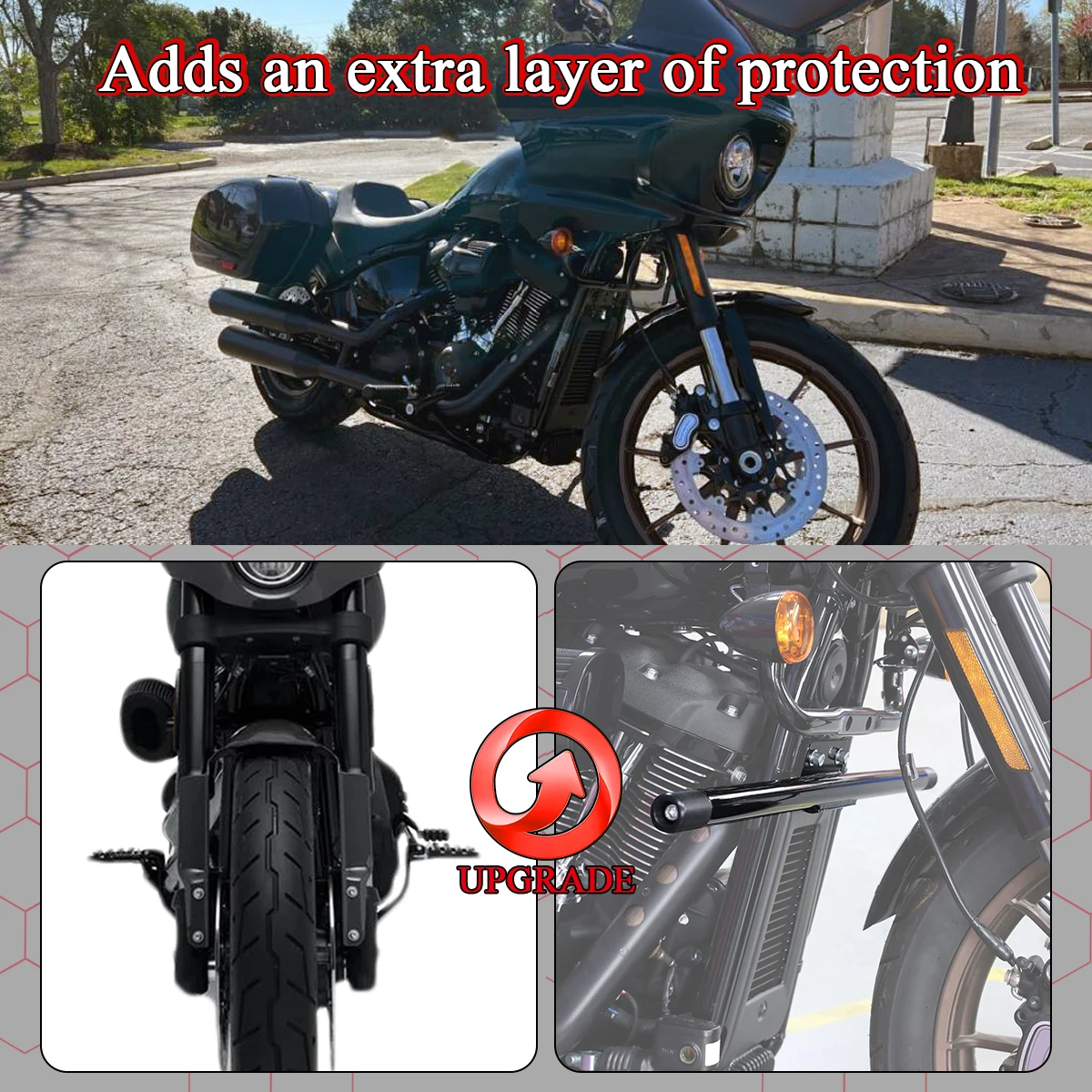 Motorcycle Front Engine Guard Crash Bar Protection For Harley Softail Low Rider S FXLRS Low Rider ST FXLRST 2022-2023 Black