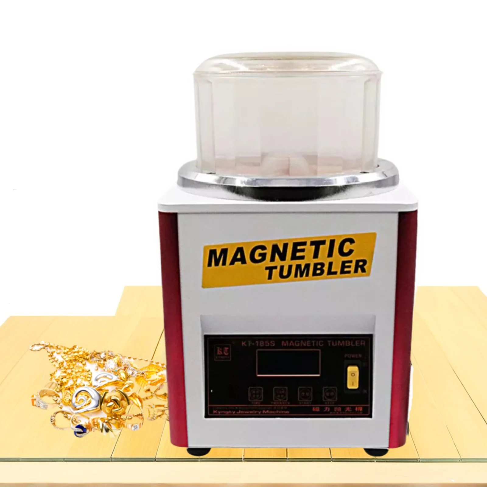 KW-15A Kinway Digital Display Magnetic Tumbler 220V Metal Jewelry Polishing Machine