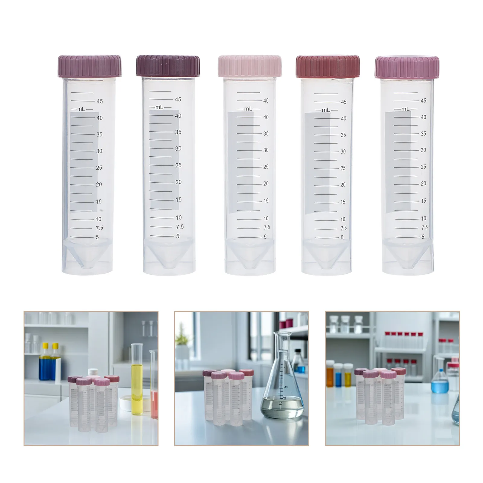 

25Pcs Centrifuge Tubes Laboratory Polypropylene 50Ml Conical Self-Standing Leakproof Test Tubes Screw Caps Accurate Graduated
