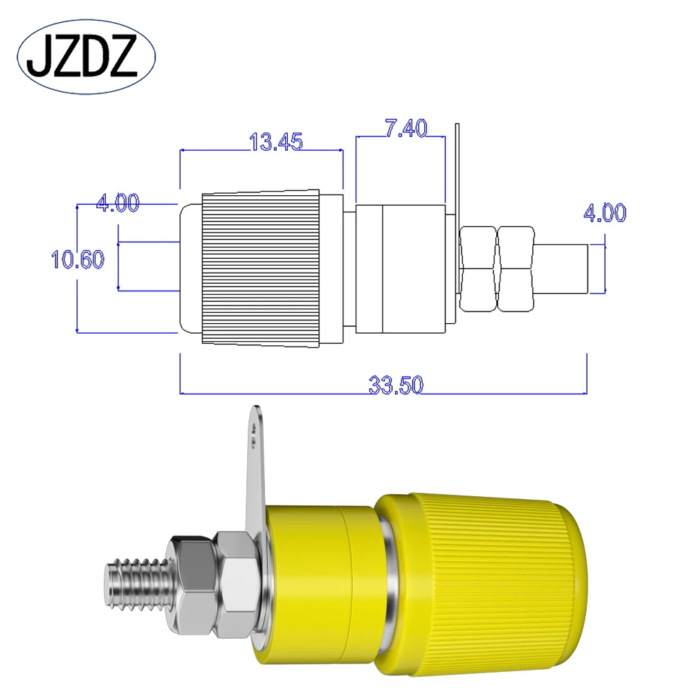 JZDZ 10pcs 4mm Banana Socket Binding Post Nut Banana Plug Jack Electrical Connector Terminal DIY Parts J.50002