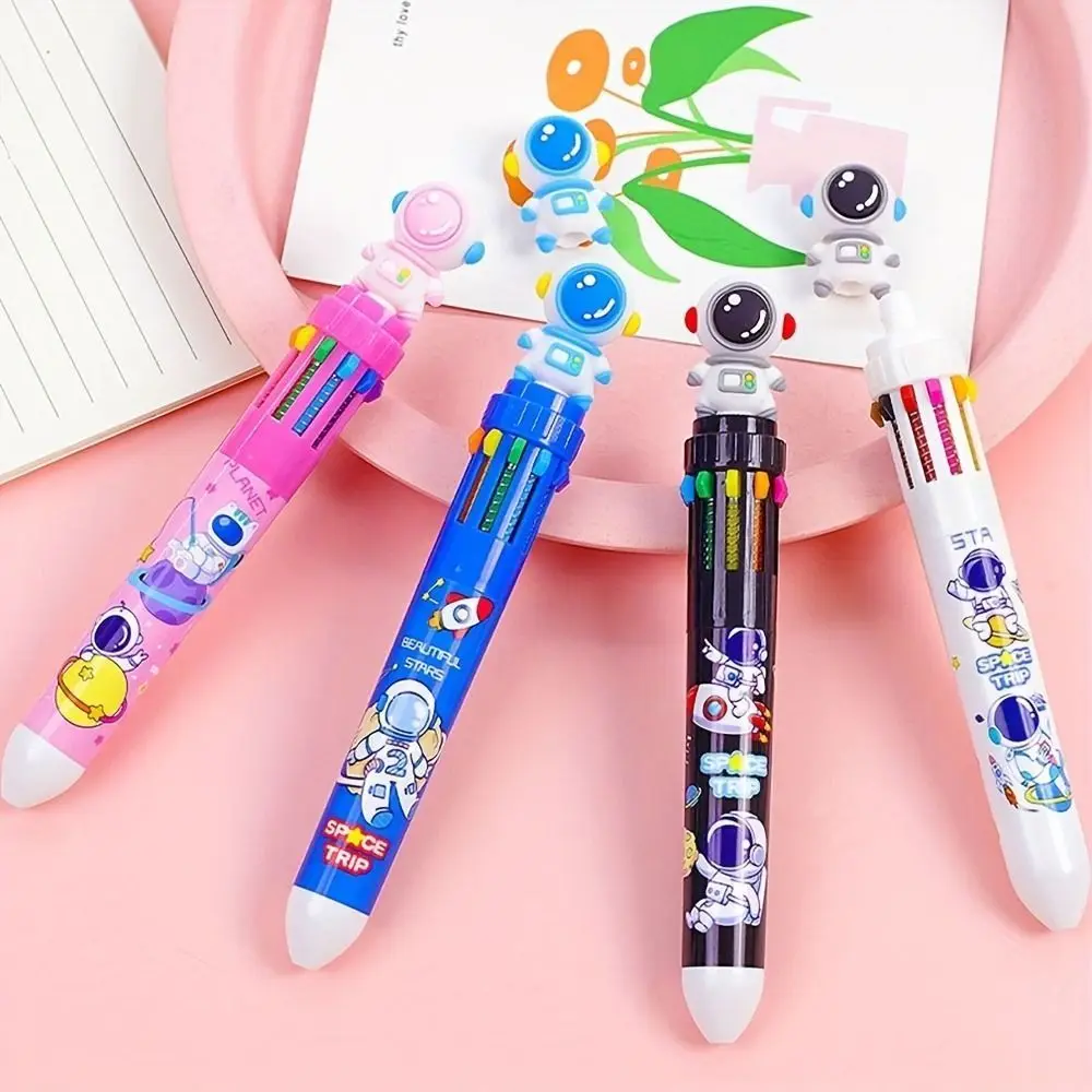 Multifunctional Astronaut Color Ballpoint Pen Astronaut Quick Dry 10 Colors Ballpoint Pen Colorful Cartoon Multicolored Pen