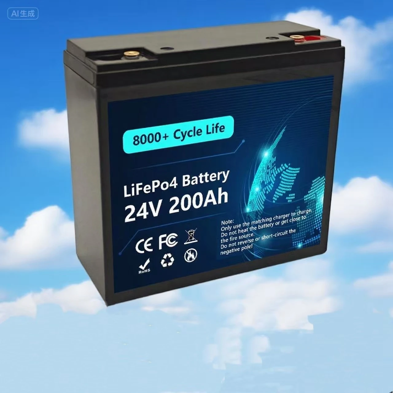 

24V 200Ah 32700 LiFePO4 Battery Built-in BMS RV Rechargeable Lithium Iron Phosphate Solar Power System RV House Trolling Motor