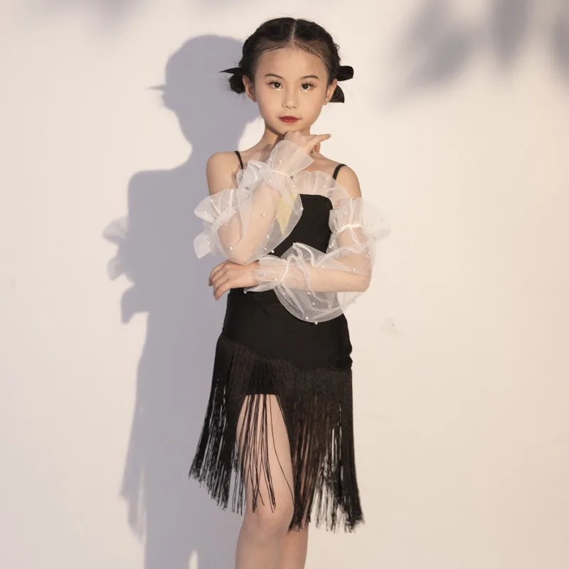 Advanced Latin Dance Dress 2024 New Girls' Practice Performance Dress Children's Dance Split Set vestidos de baile  댄스복