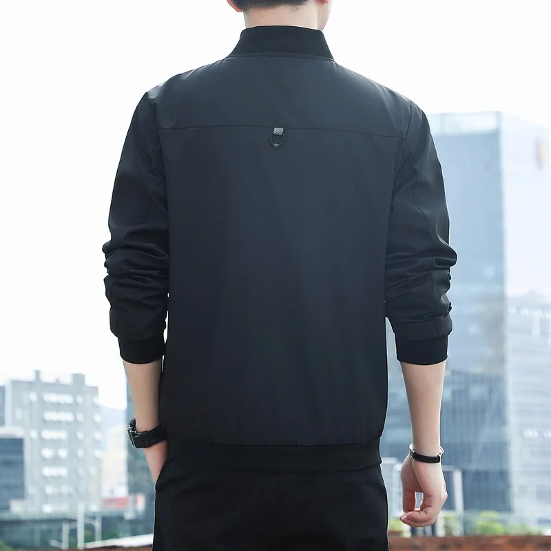 New Jacket Men's Simple Versatile Stand-up Collar Loose Top Baseball Jersey Spring And Autumn Casual Jacket