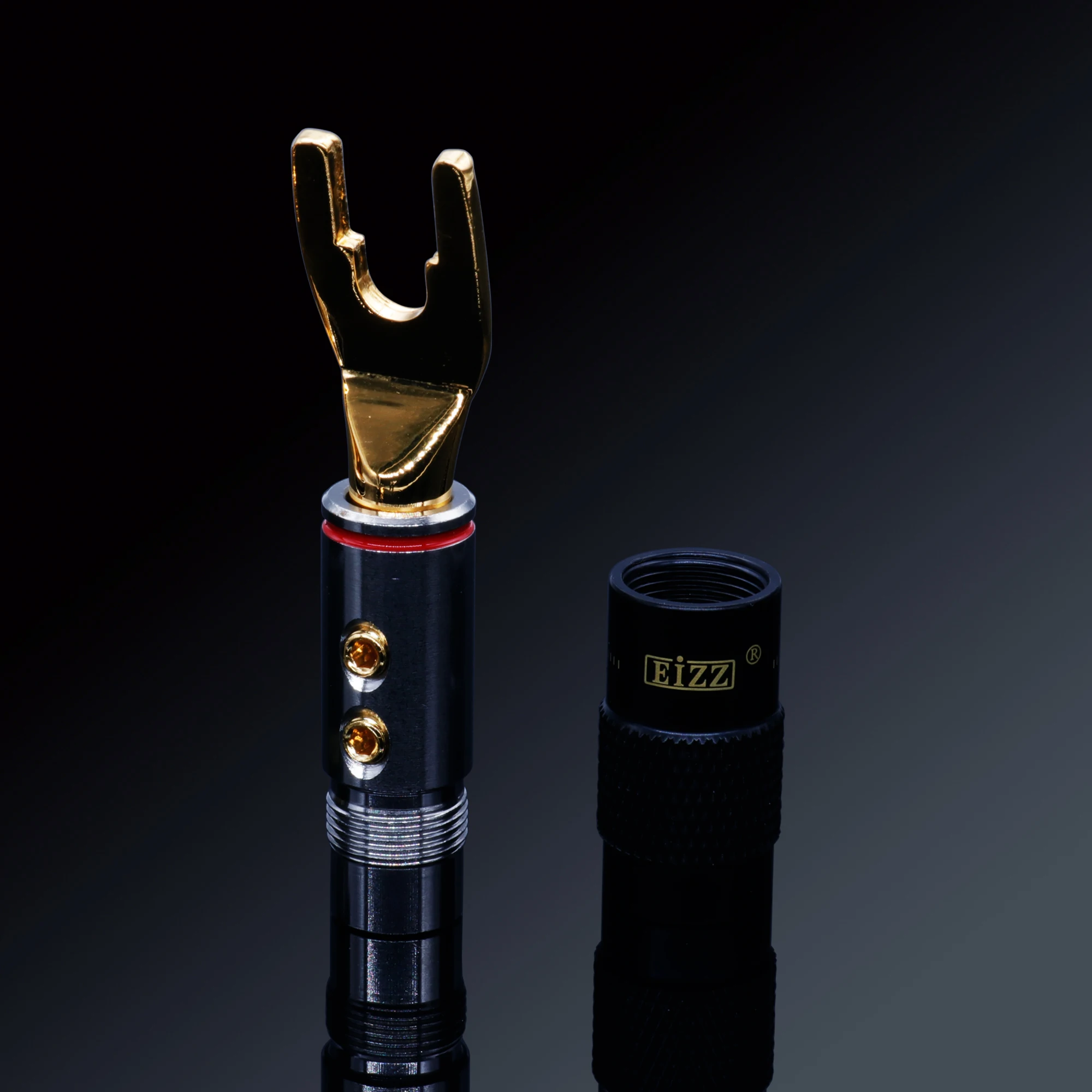 EIZZ-conector de clavija de plátano para horquilla macho, cobre chapado en oro y platino para altavoz de Audio Hifi, poste de encuadernación AMP