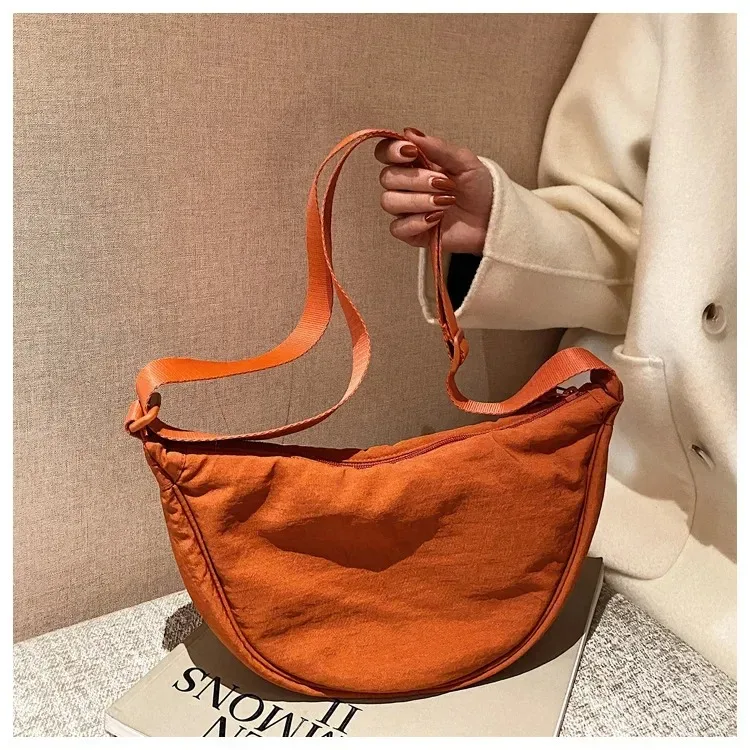 

Casual Nylon Hobo Shoulder Bag for Women Large Capacity Crossbody Tote Travel Shopper Bag Female Purses 2024