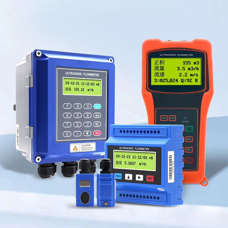 Digital Display Fixture Ultrasonic Flowmeter PVC Pipe Liquid Water High Precision Measurement 5 Inches 6 Inches