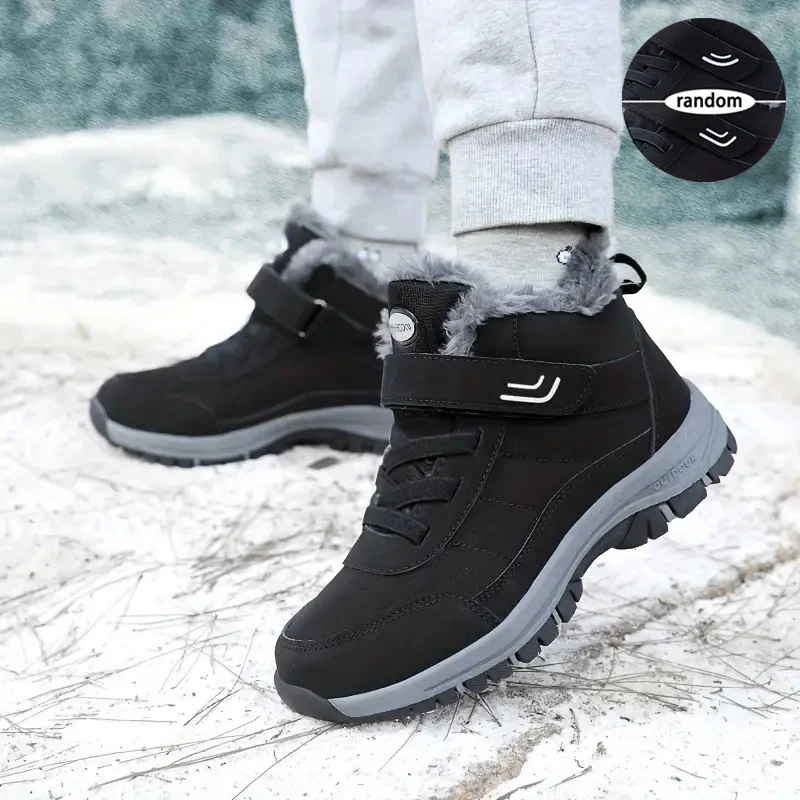 Women Winter Fleece Lined Snow Boots Adjustable Hook Loop Ankle Booties Non Slip Wear Resistant Outdoor Hiking Shoes Warm Cold Resistant Casual Walking Footwear 2026 New Arrival view 5