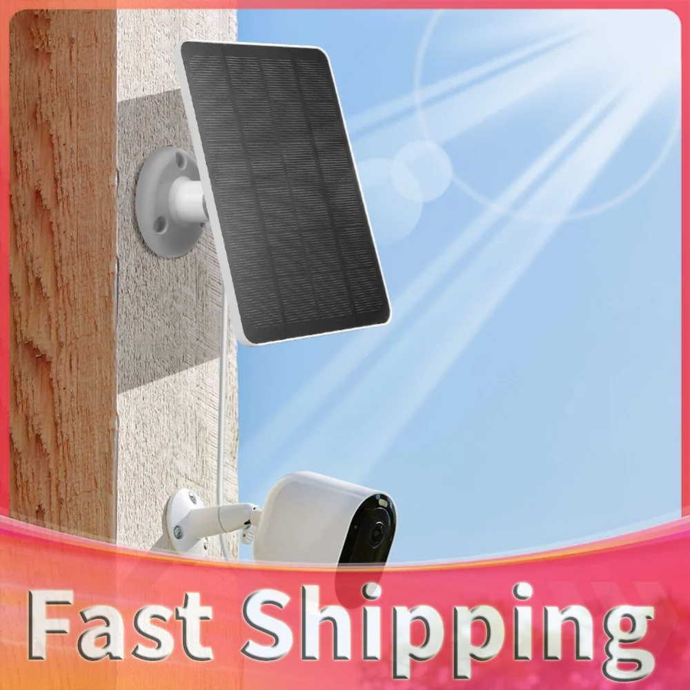 4W/6W 5V Solar Charging Panels Adjustable Wall Mount Solar Battery Charger for Arlo Pro 5S/4/3 Floodlight Camera