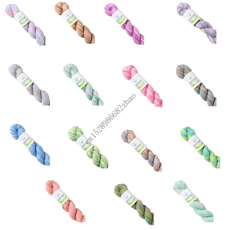 

H7EA Cotton Yarn Hand Dyed Gradient Yarn Crocheting Yarn Soft Thread Knitting Yarn