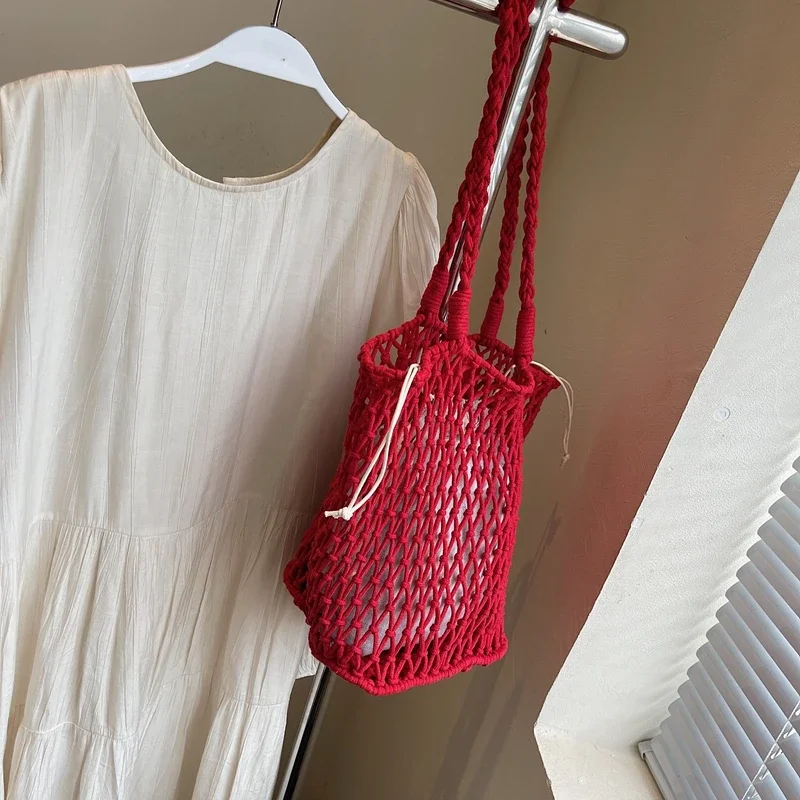 Mode Aushöhlen frauen Schulter Taschen Designer Stricken Handtasche 2025, Neue Große Kapazität Sommer Strand Tote Tasche Weibliche – Detail 12