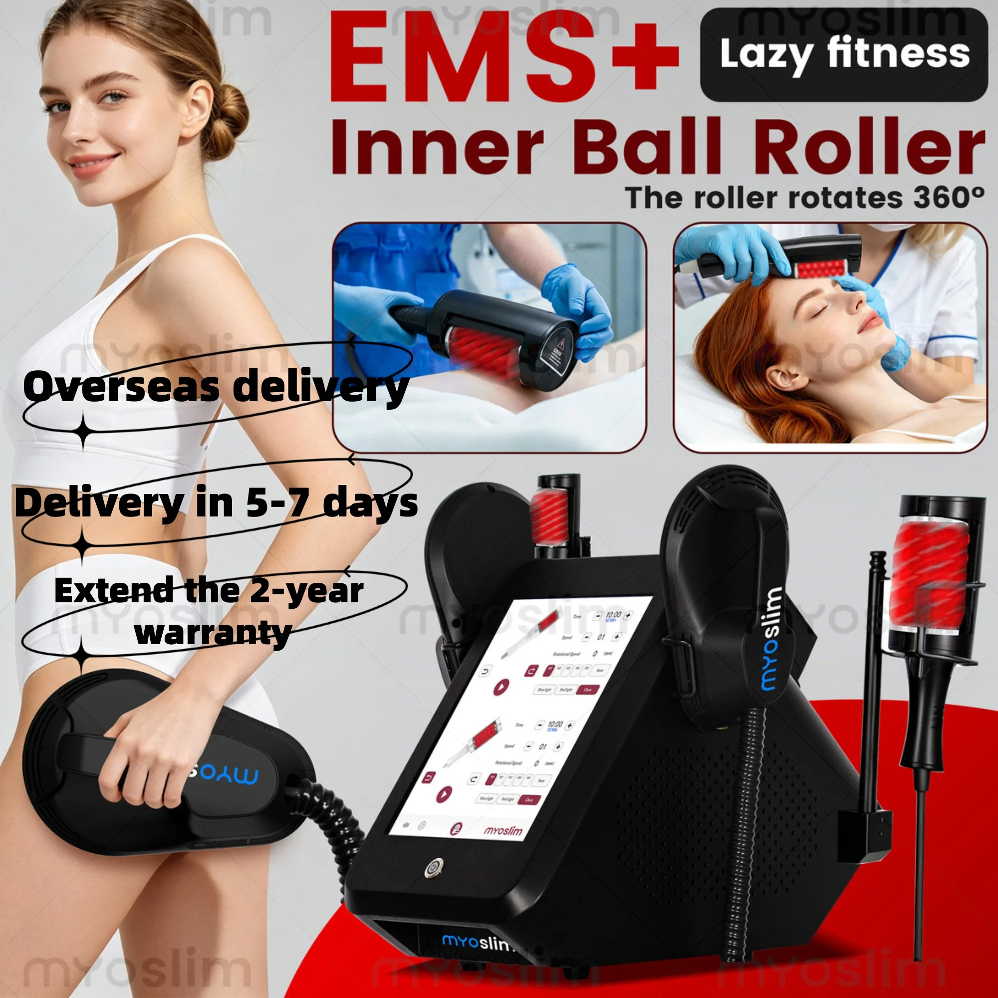 EMSZERO 2 In 1 EMS Inner Ball Roller Machine Body Sculpting Slimming Device Spa Salons Muscle Building Fat Loss Beauty Equipment