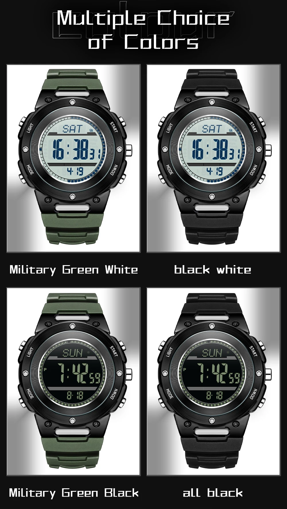 แฟชั่น SANDA ใหม่ 5107 กีฬานักเรียนนาฬิกาดิจิตอลอิเล็กทรอนิกส์กันน้ํา LED นับถอยหลังนักเรียนนาฬิกาอิเล็กทรอนิกส์ 2025