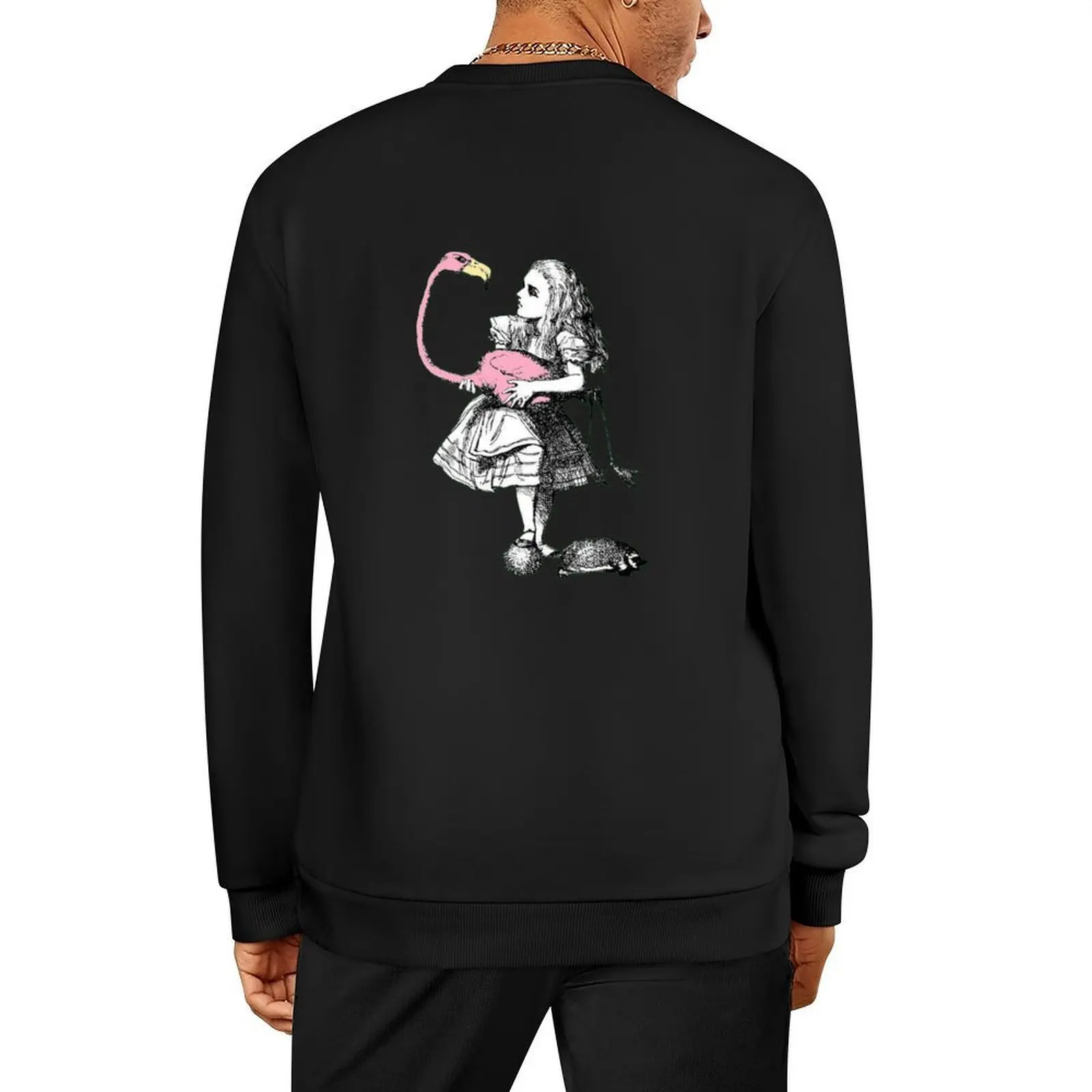 

Alice and the flamingo, wonderland Pullover autumn new products men clothes men clothing mens clothing sweatshirts men