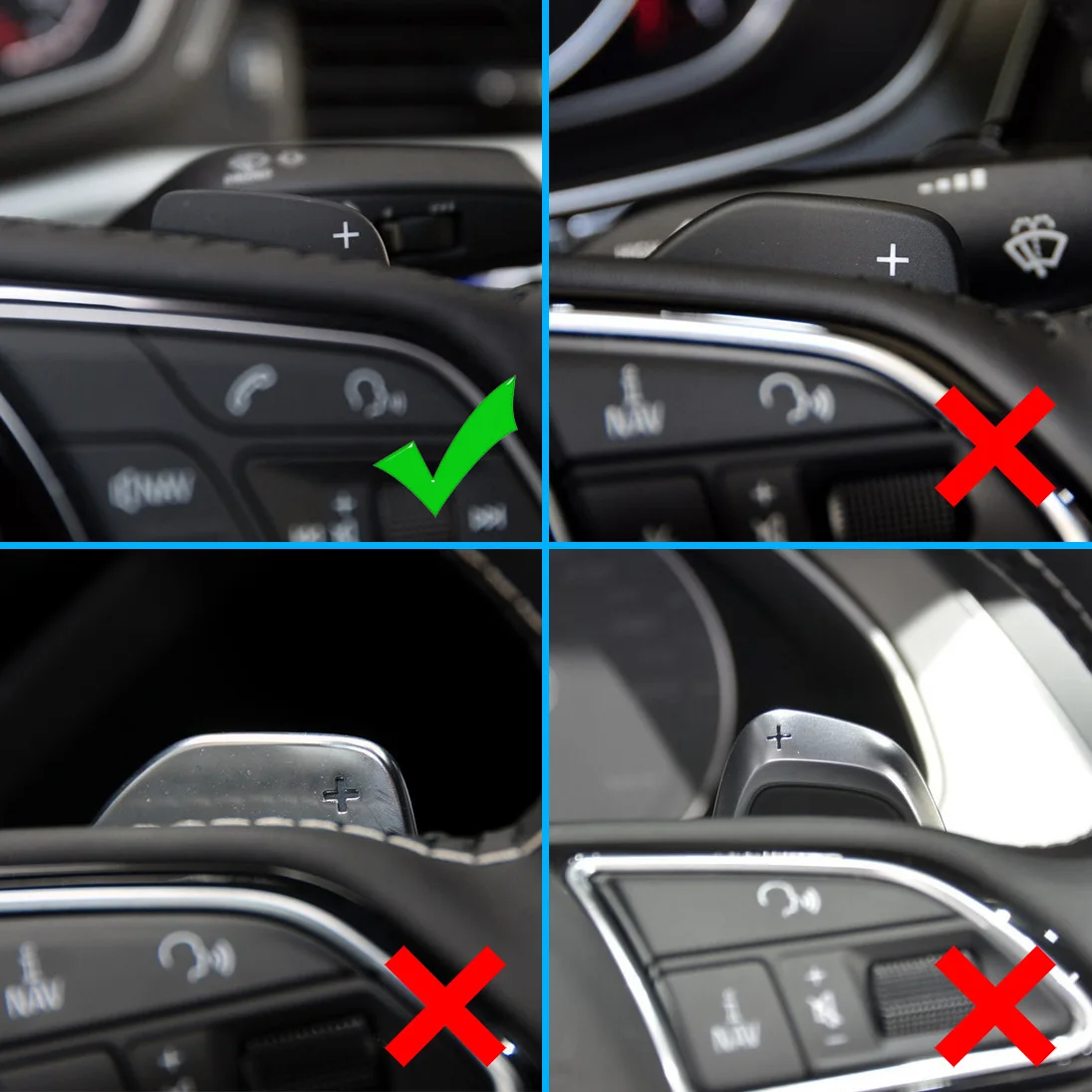 Steering Wheel Paddle Shifter Extension Gear Shift Trims For Audi A3 A4 B9 A5 Q2 Q3 Q5 Q7 Q8 Accessories Carbon Fiber Black