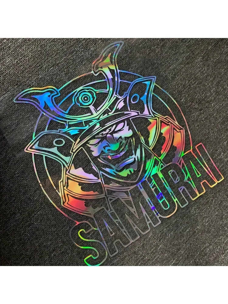 AliExpress NONE Samurai-Themed Laser Stickers, Fine Armor & Weapon Designs for Car & Motorcycle Customization