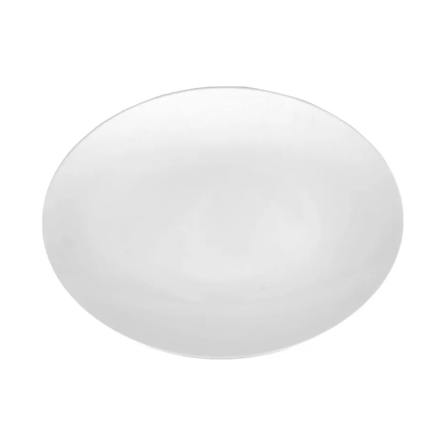 طبق تقديم ميلامين بيضاوي من البلاستيك عالي التحمل، مقاس 18 × 13 بوصة، باللون الأبيض #3