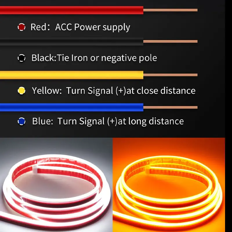 1pcs  Car Hood Light Strip Dynamic Daytime Running Turn signal Light Scan Waterproof Flexible LED Decorative Atmosphere Light