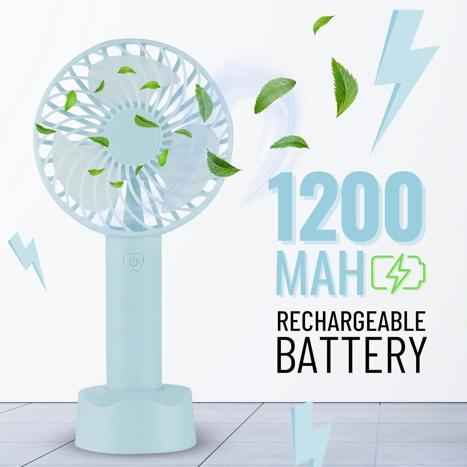 Мини-ручной вентилятор Brago с батарейным питанием, небольшой персональный портативный вентилятор с регулируемой скоростью, перезаряжаемый через USB, мощный для использования в помещении и на открытом воздухе