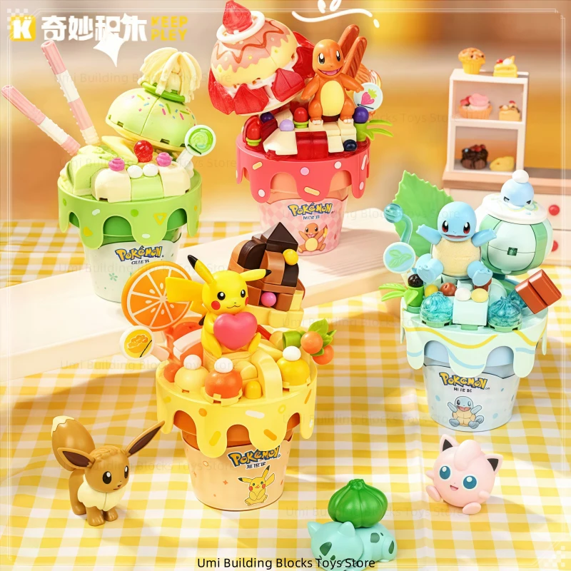 

Keeppley New Pokémon Cone Series Pikachu Assembled Building Block Toy Model Desktop Ornaments Children's Holiday Gift