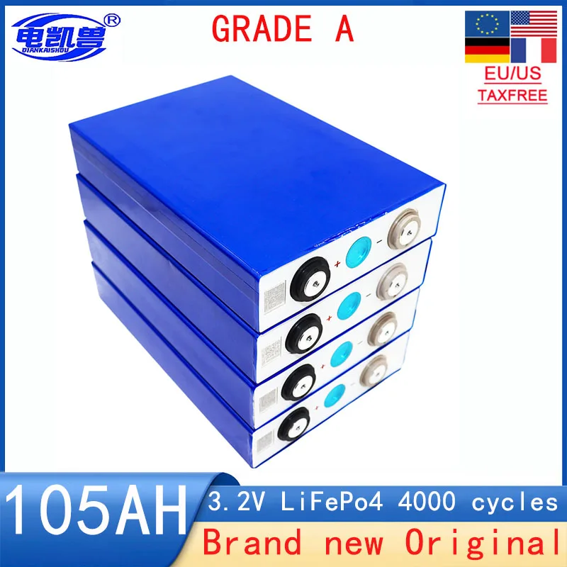 

Brand new Original 3.2V 100Ah 105Ah lifepo4 battery cells DIY 12V 24V 48V electric vehicle RV solar cell pack EU/US duty-free