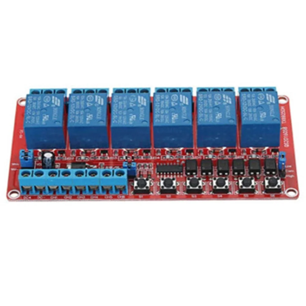 12V 6 Channel Relay Module Self-Lock Interlock Relay High Low Trigger Relay Module 3 in 1