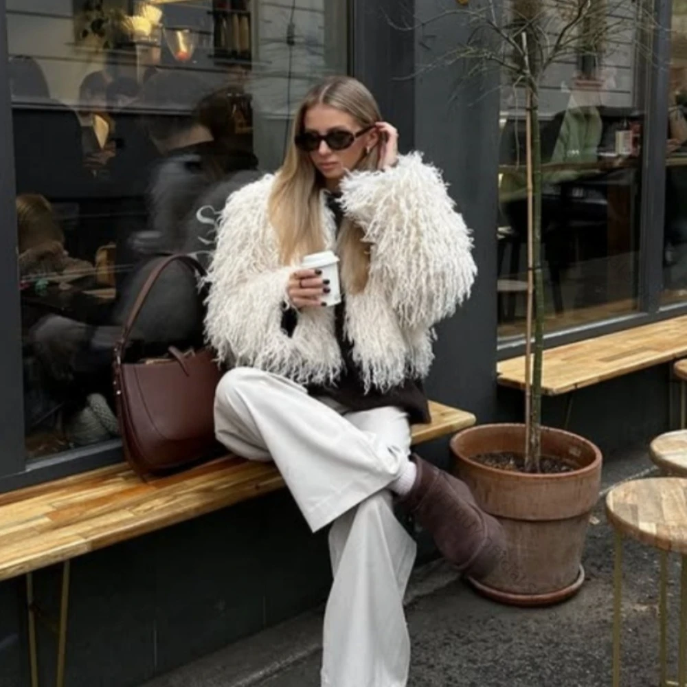 OFTBUY Fur Coat Eco-friendly New Style Faux Fur Coat Women Winter Jacket Women Clothing Cropped Direct Fur Jacket Artificial