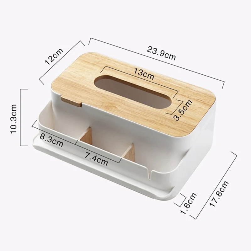 Multifunctional Tissue Box Tissue Bracket Distributor With Wooden Organizer Kitchen Bedroom Decoration