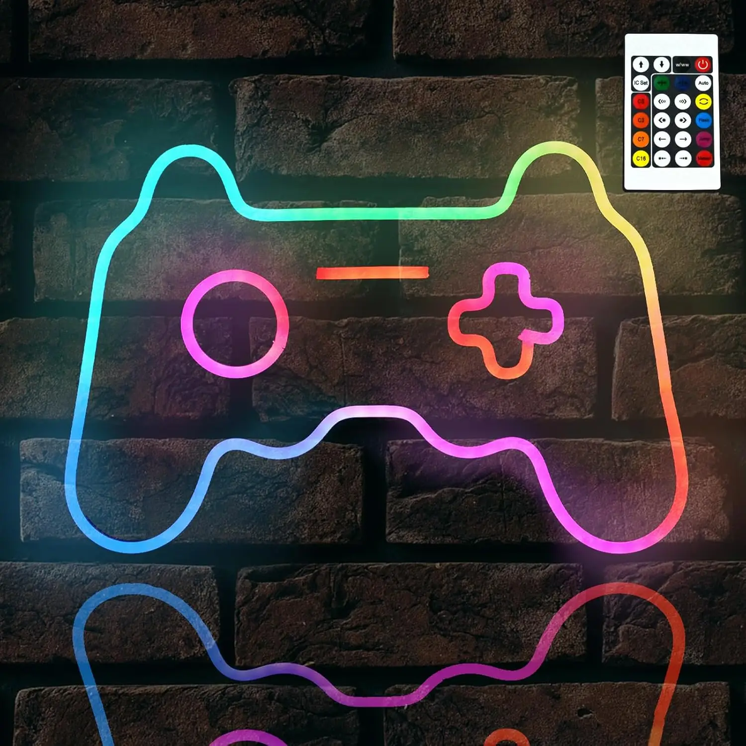 Gamepad Mix Color Neon Sign For Wall Decor Colorful LED Lights USB Powered Neon Lamp With Color Adjusting Switch Gift For Gamer