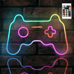 Gamepad Sinal Cor Neon para Wall Decor, Luzes LED Coloridas, USB Powered, Lâmpada com Interruptor Ajustador de Cor, Presente para Gamer