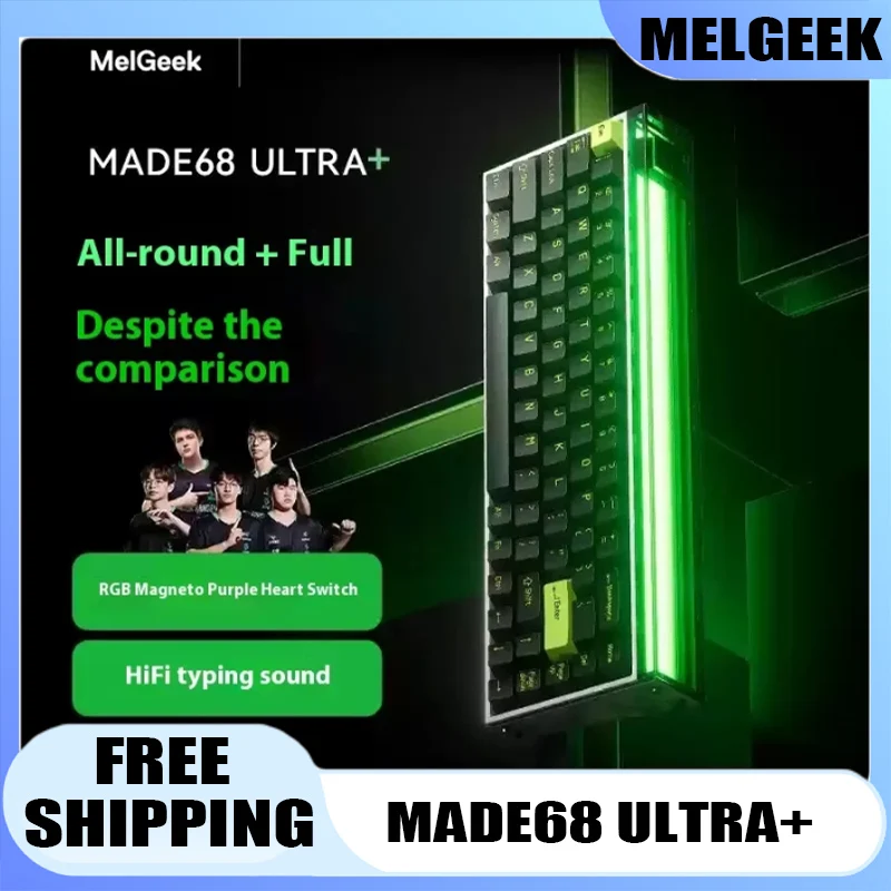 

MelGeek MADE68Ultra + игровая клавиатура по индивидуальному заказу с возможностью горячей замены TTC RGB магнитный переключатель с эффектом Холла RT0,01 мм DKS SOCD MT TGL