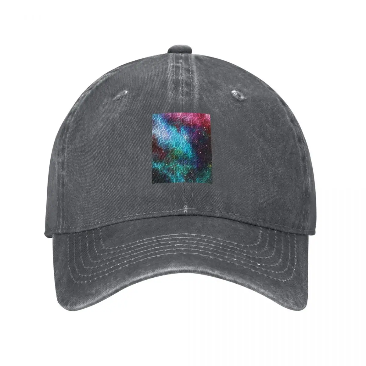 

HEX Cryptocurrency Logo Pattern White Transparent on Galaxy Background GraphicCap Baseball Cap Hood For Girls Men's