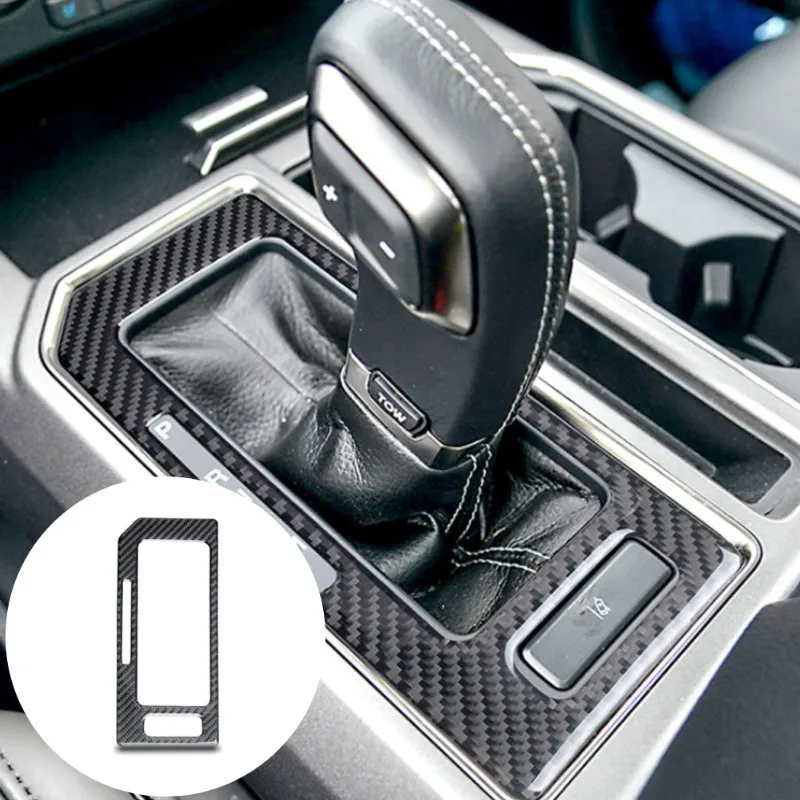 

Car Interior Central Control Gear Shifting Panel Cover Trim Carbon Fiber Stickers For Ford F-150 2017-2019 Styling Accessories