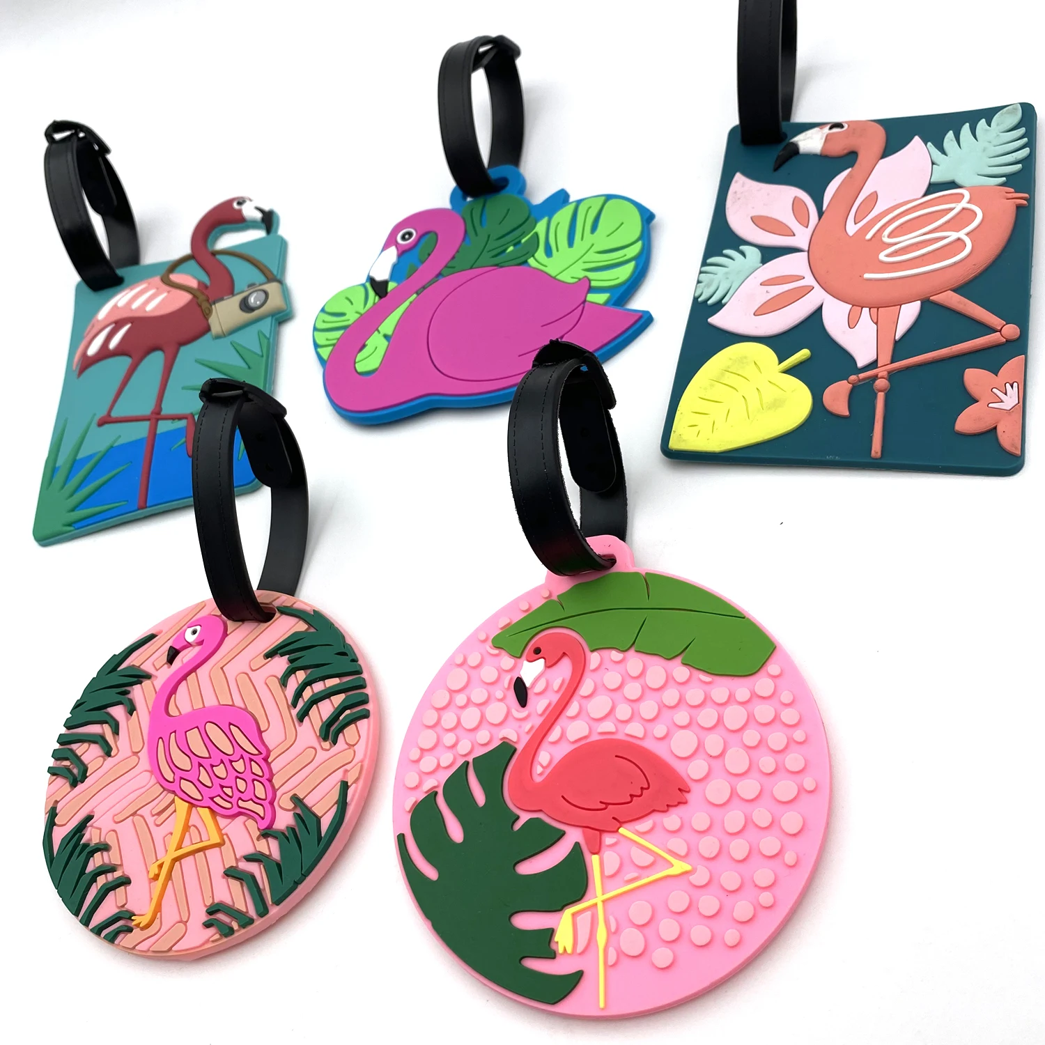 1pc/2pcs/3pcs Cute Flamingo Creative Luggage Tags Suitcase ID Addres Holder  Baggage Boarding Tags Label Travel Accessories