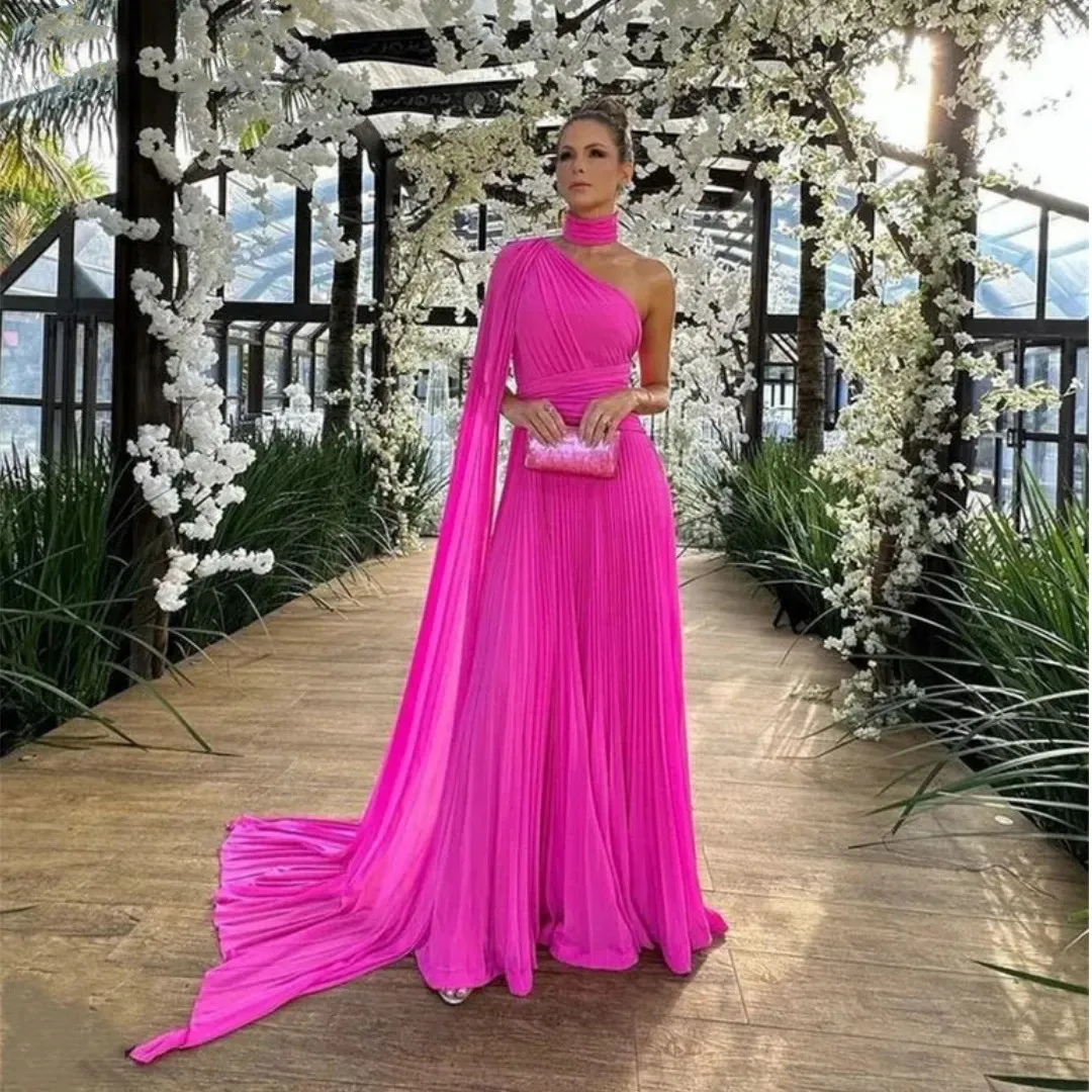 

Sexy Sloping Shoulders Prom Dresses Lace Purple Chiffon Evening Dress Pleated A-line 2023 Ground Length Vestidos De Noche