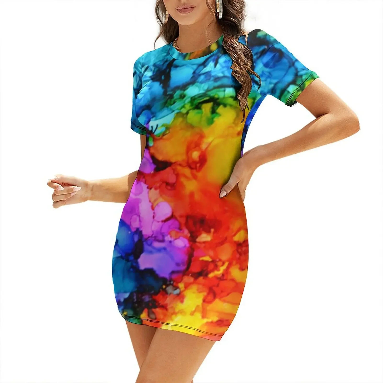 

Sweet Sour Short-Sleeved Dress bandage dress summer dresses ladies 2025 Long dresses summer dress women 2025