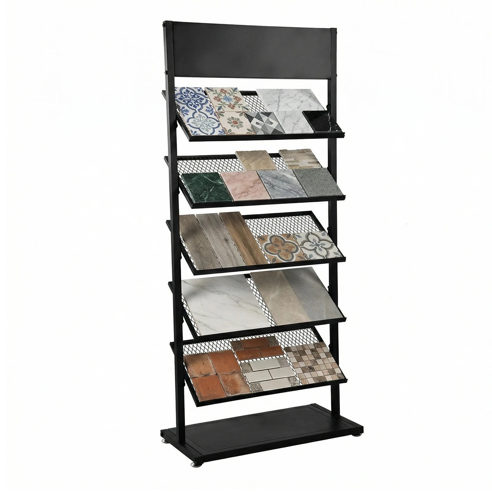 

Портативный 5-уровневый стенд-органайзер для образцов строительных материалов и керамики, 26.38x13.78x59.06 дюймов, для выставок